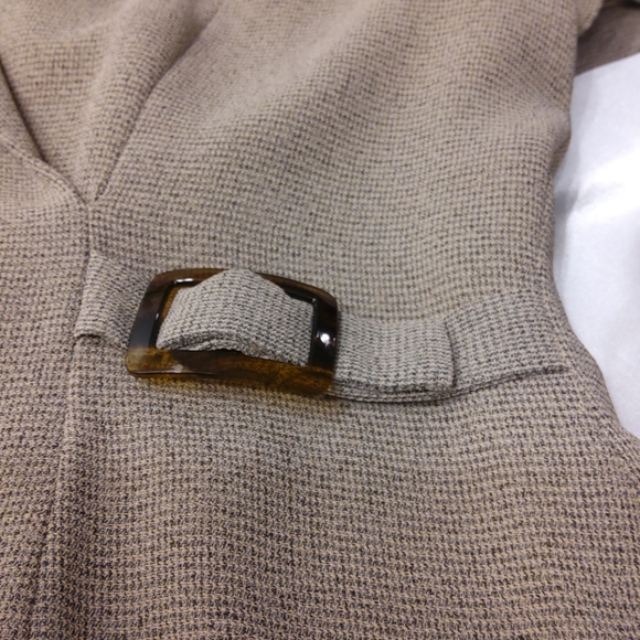 Talbots creme and brown Beautiful dress size 14p - Picture 2 of 8